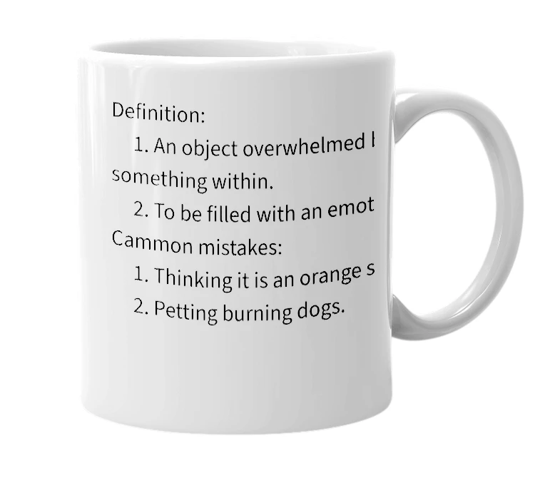 White mug with the definition of 'Smorange'