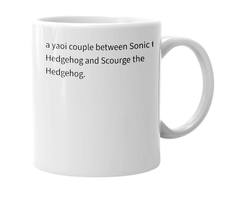 White mug with the definition of 'Sonourge'