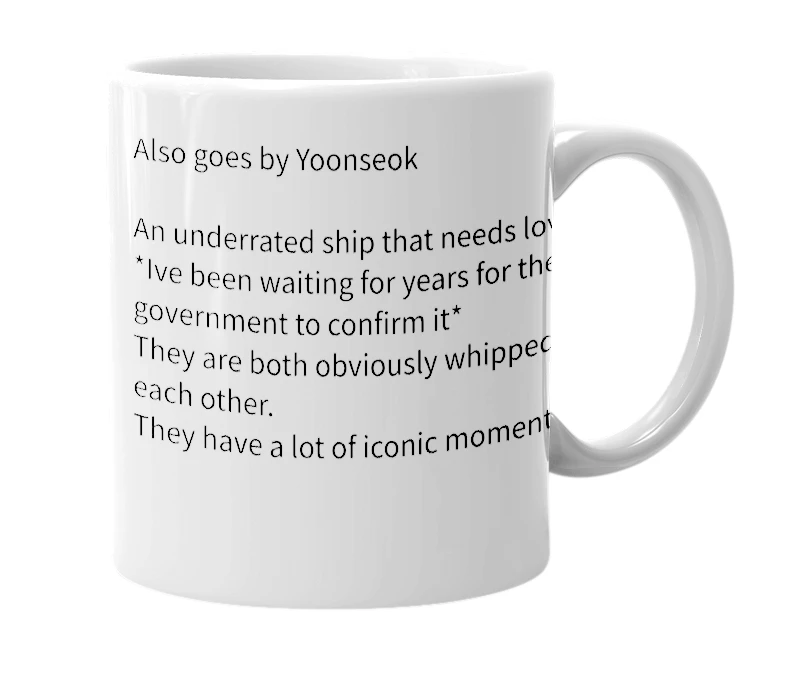 White mug with the definition of 'Sope'