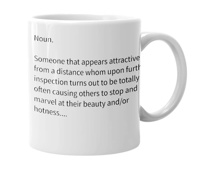 White mug with the definition of 'Stopsign'