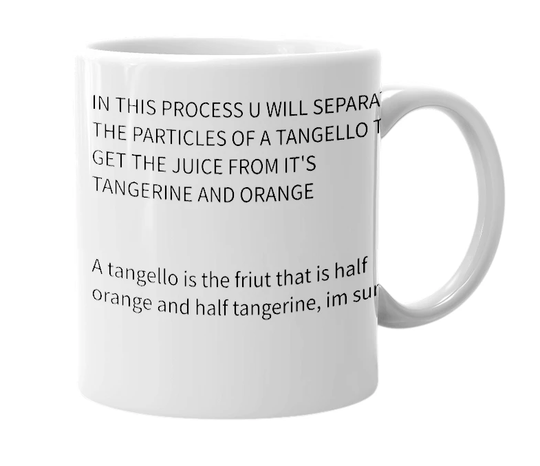 White mug with the definition of 'T.E.'