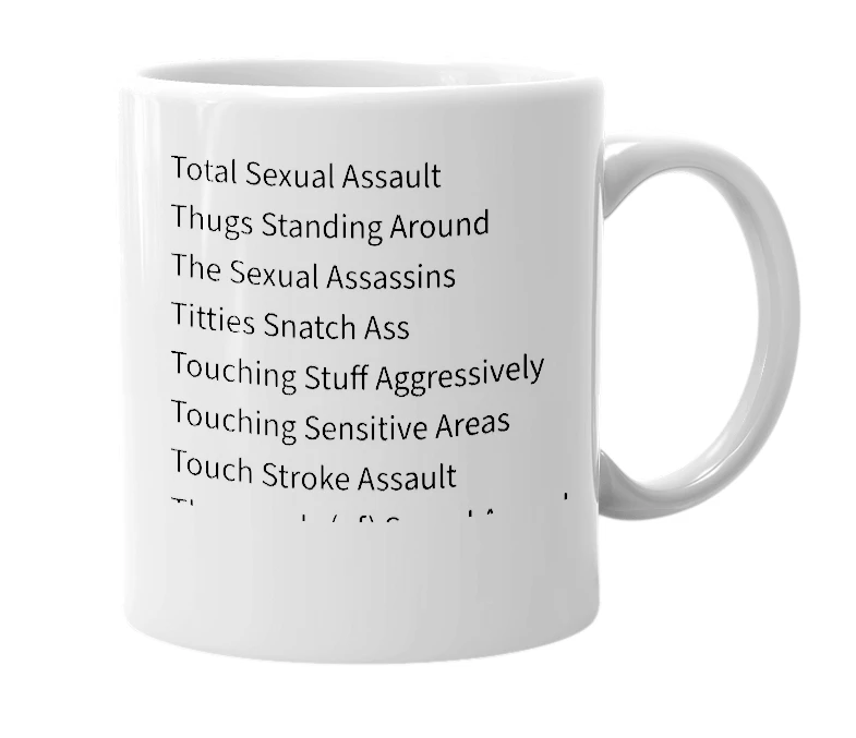 White mug with the definition of 'TSA'