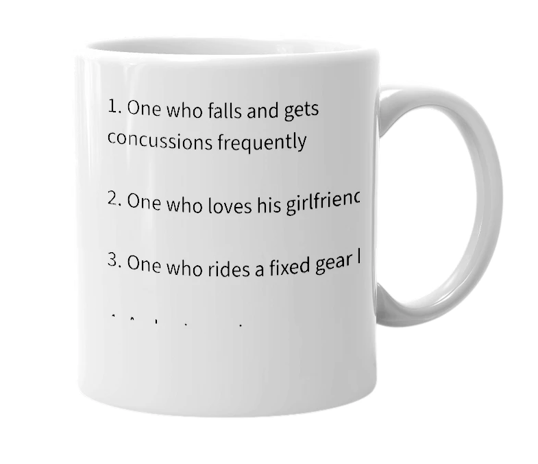White mug with the definition of 'Tage'