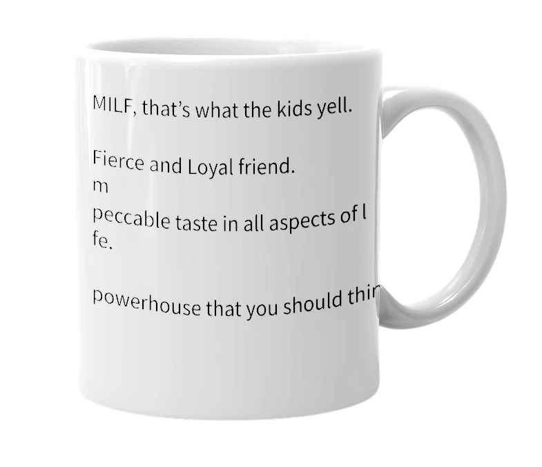 White mug with the definition of 'Teneill'