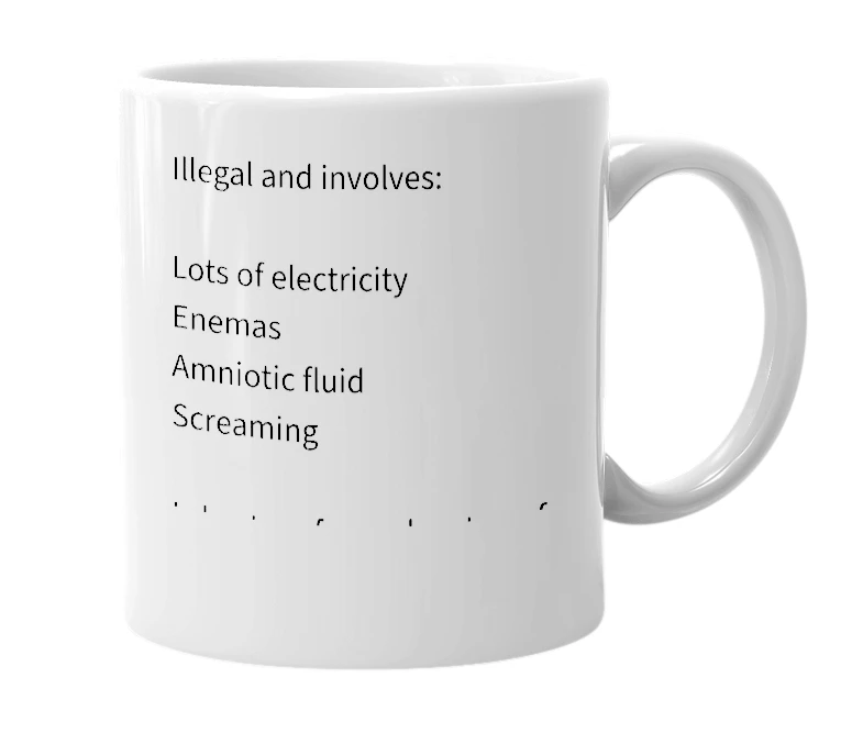 White mug with the definition of 'Tesla Fuckchain'