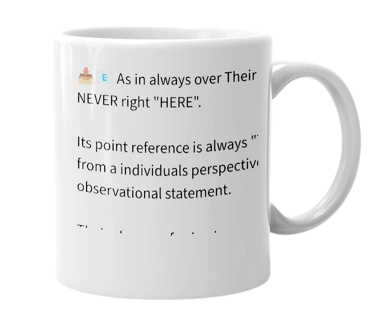 White mug with the definition of 'Their'