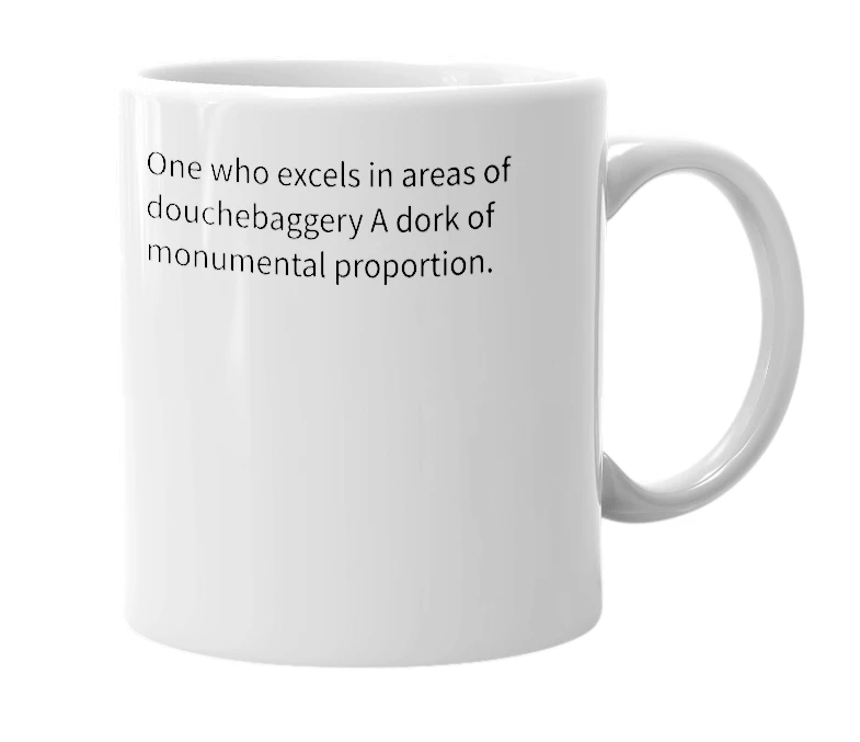 White mug with the definition of 'Turd nozzle'