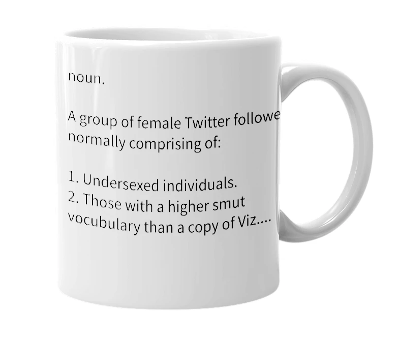 White mug with the definition of 'Twareem'