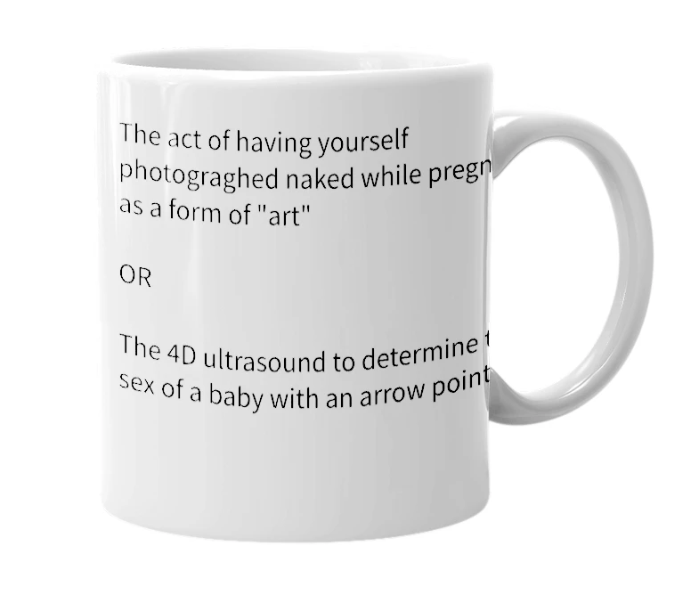 White mug with the definition of 'Unborn Porn'