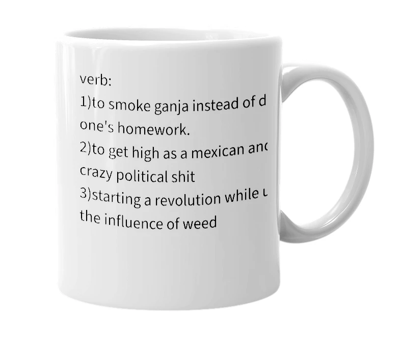 White mug with the definition of 'VCS'