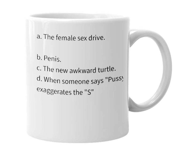 White mug with the definition of 'Vagina Snake'