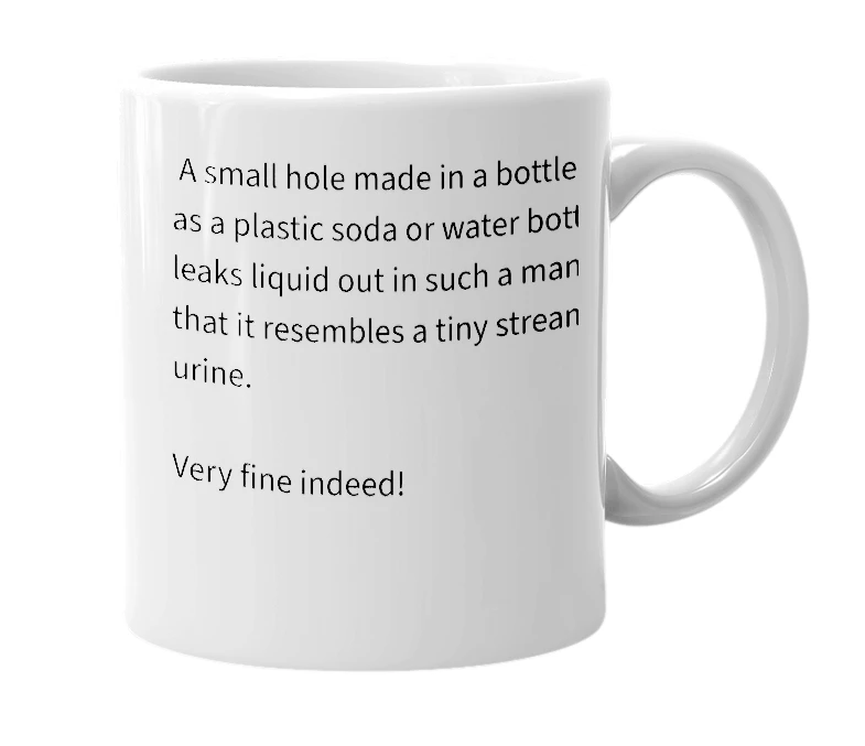 White mug with the definition of 'Very Fine Dickhole'