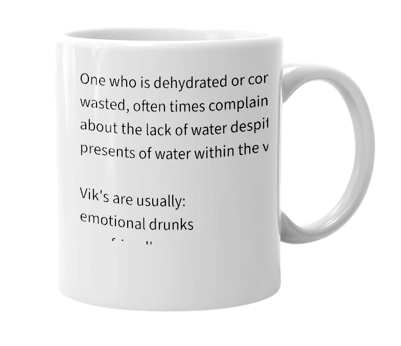 White mug with the definition of 'Vik'