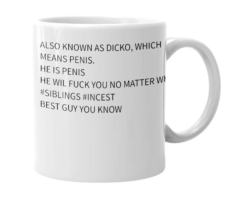White mug with the definition of 'WICO'