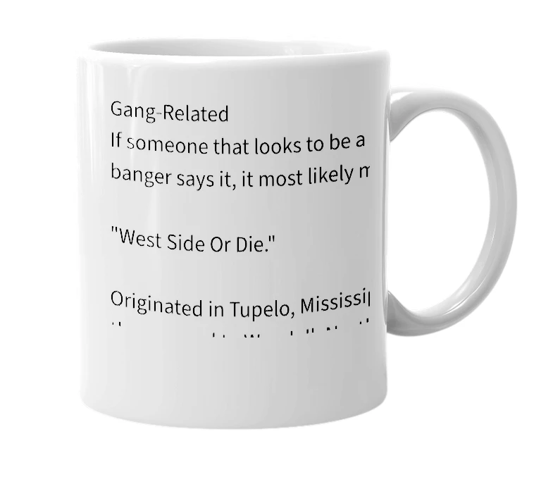 White mug with the definition of 'WSOD'