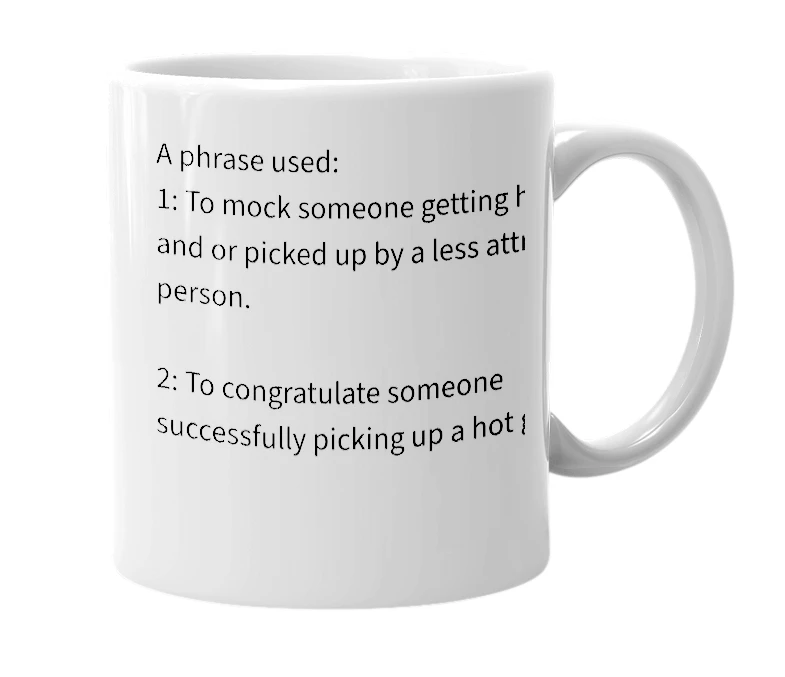 White mug with the definition of 'Way Hay Hay'
