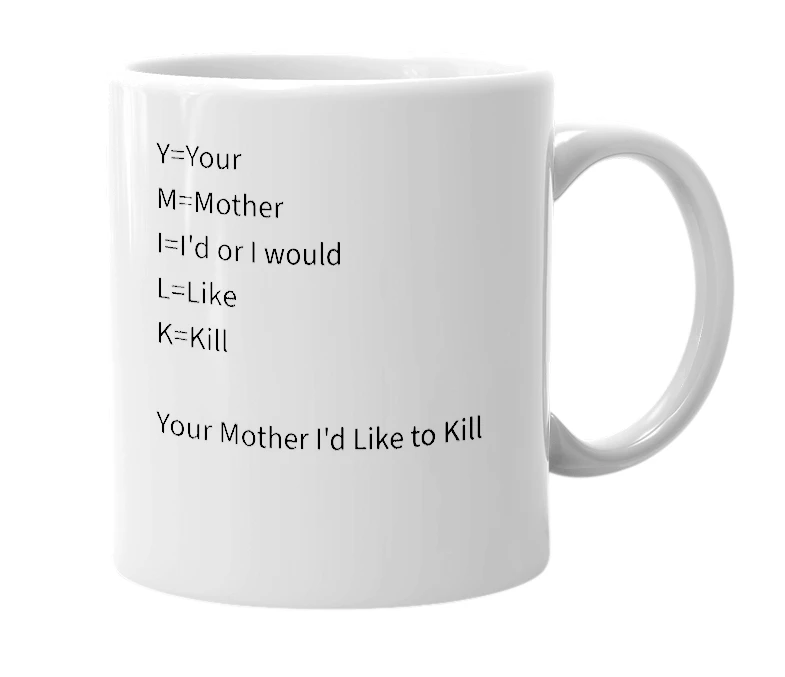 White mug with the definition of 'Y-Milk'