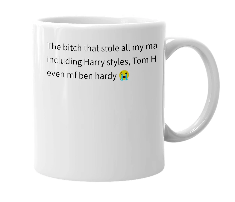 White mug with the definition of 'Y/n'