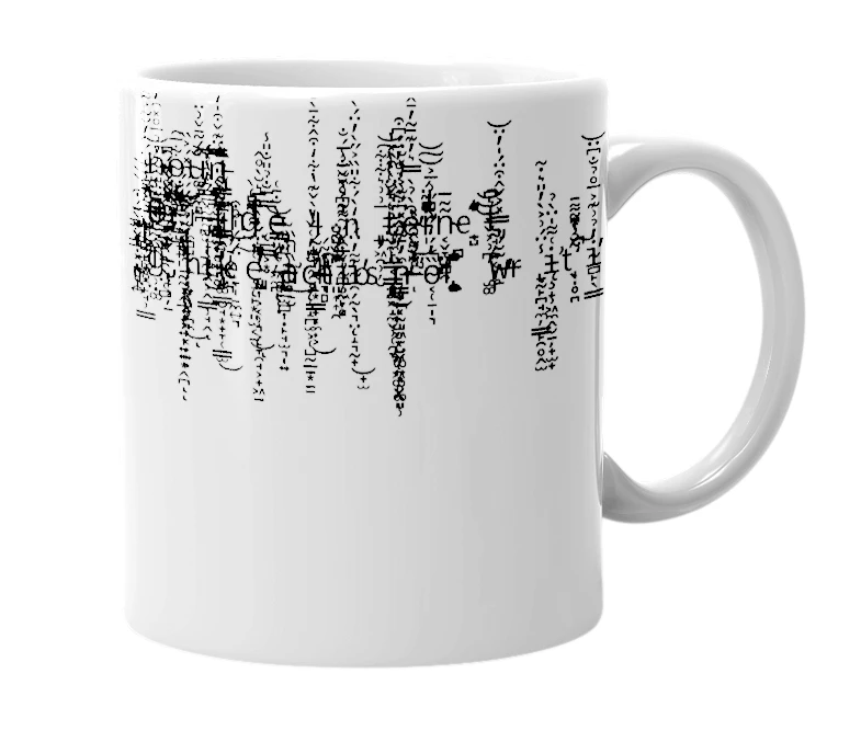 White mug with the definition of 'Zalgo Text'