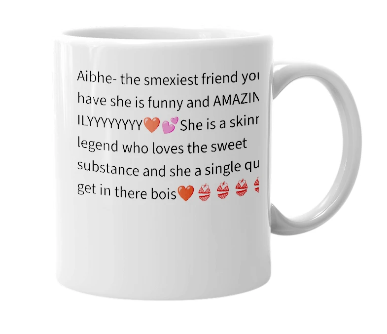 White mug with the definition of 'aibhe'