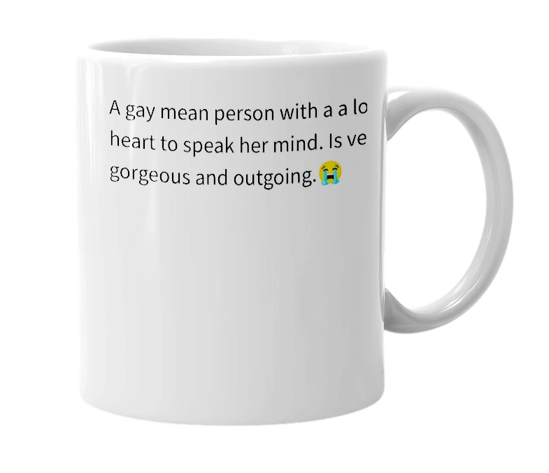 White mug with the definition of 'akirah'