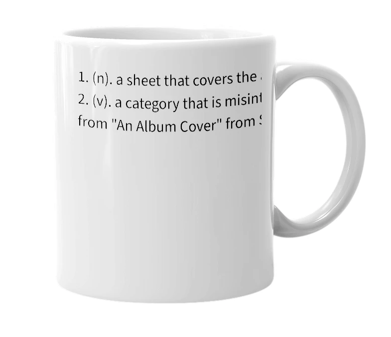 White mug with the definition of 'anal bum cover'