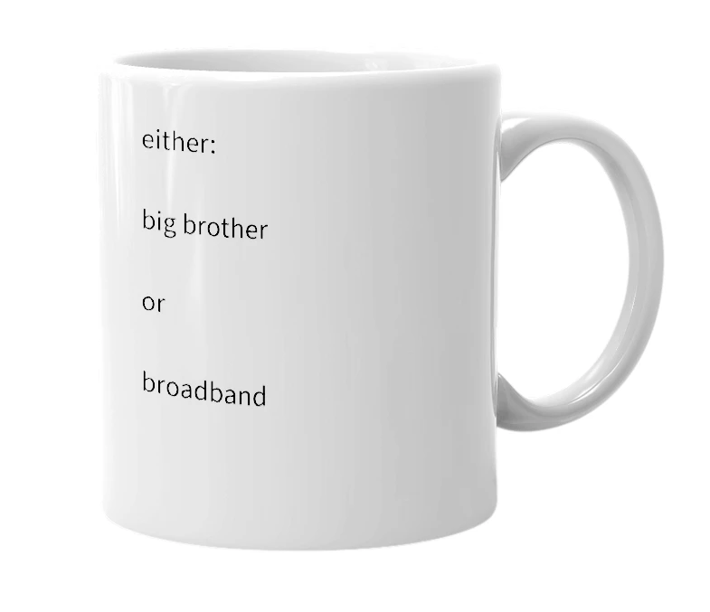 White mug with the definition of 'bb'