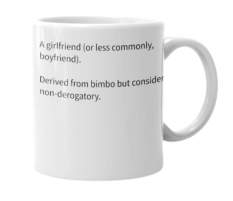 White mug with the definition of 'bim'