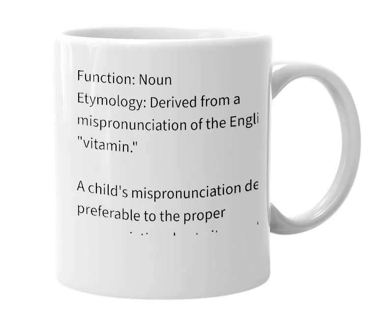 White mug with the definition of 'bitonym'