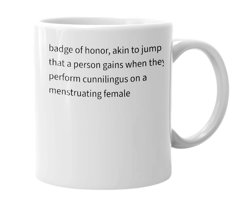 White mug with the definition of 'blood wings'