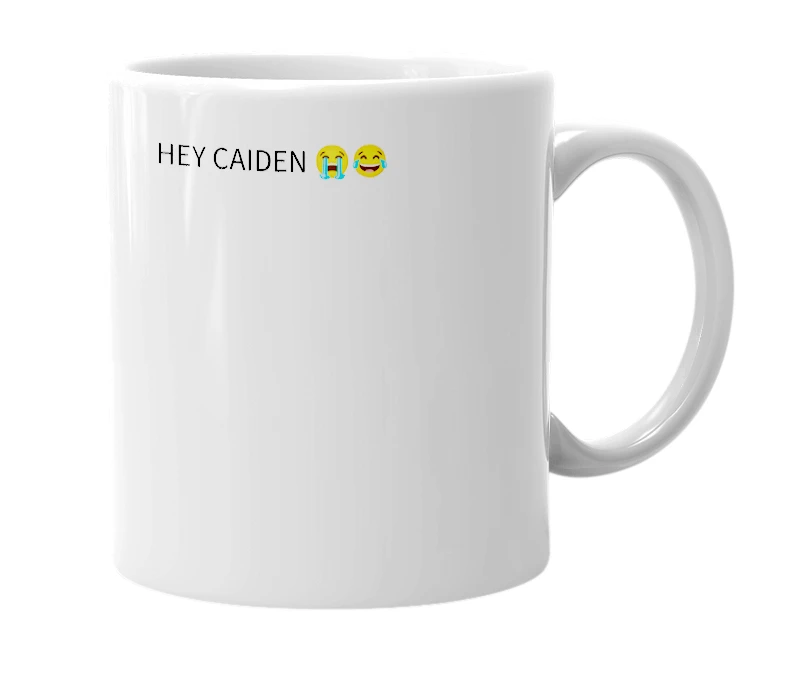 White mug with the definition of 'caiden is my bff'