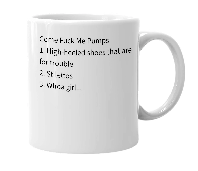 White mug with the definition of 'cfmp'