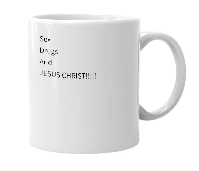 White mug with the definition of 'christian rock'