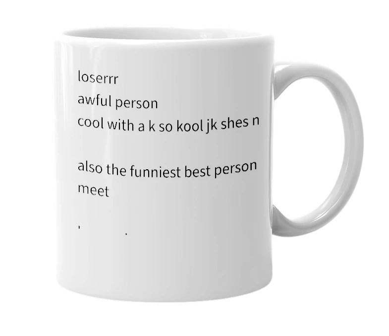 White mug with the definition of 'cissi'