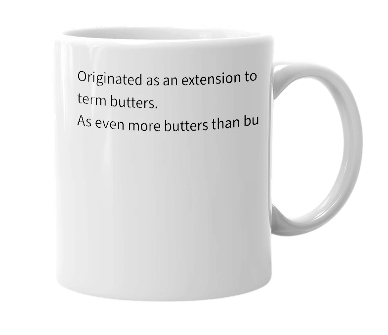 White mug with the definition of 'crbutters'