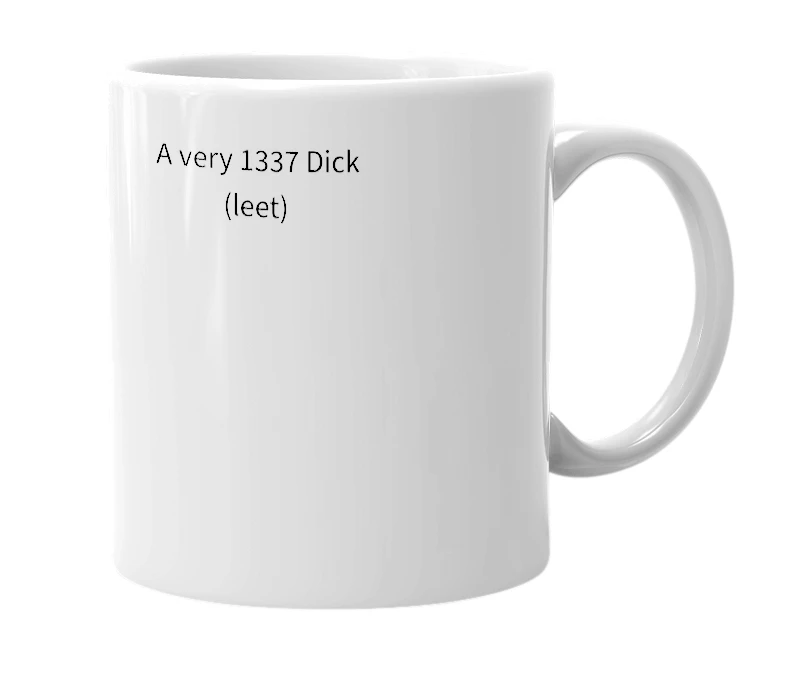 White mug with the definition of 'd1ck'