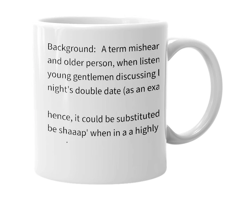 White mug with the definition of 'debra shaw'