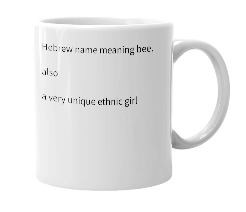 White mug with the definition of 'devorah'