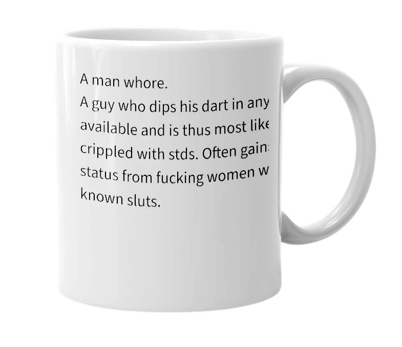 White mug with the definition of 'dipdart'