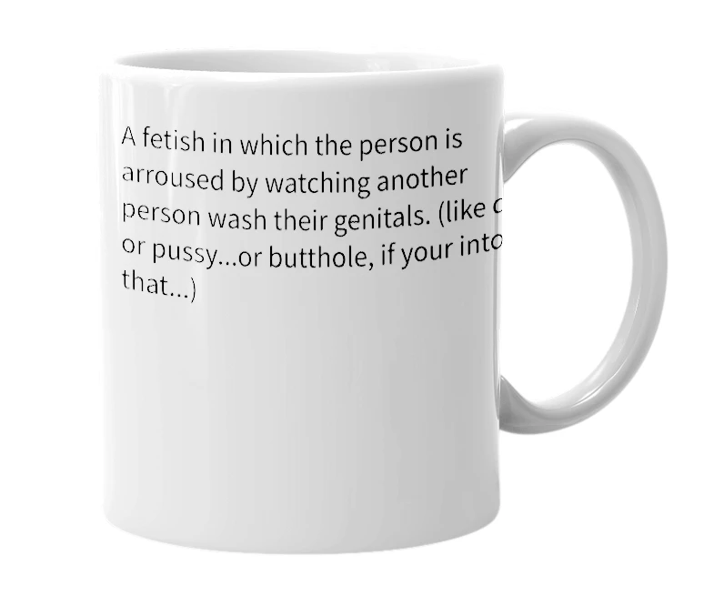 White mug with the definition of 'egyud'