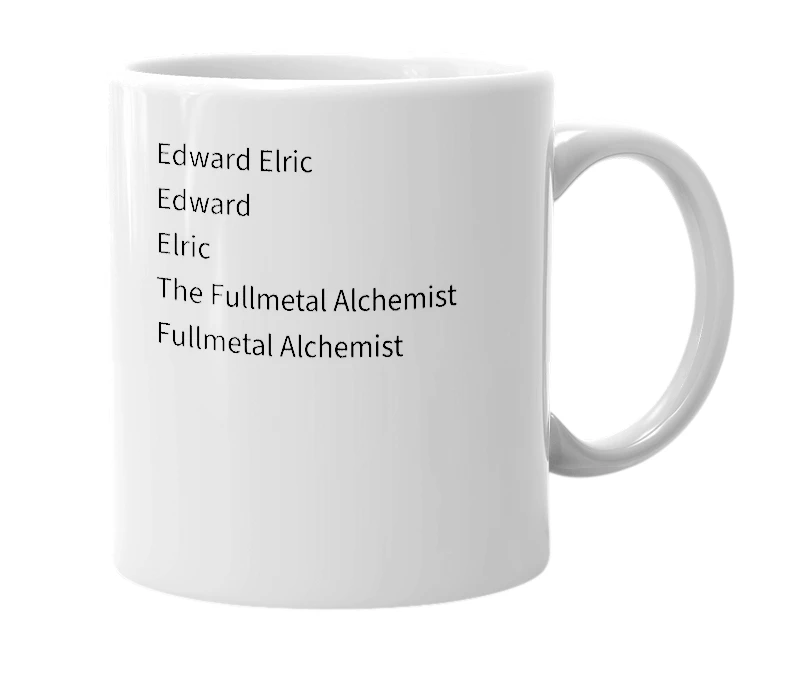 White mug with the definition of 'elf ruler'