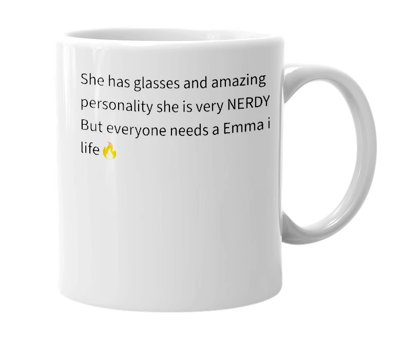 White mug with the definition of 'emma salas'