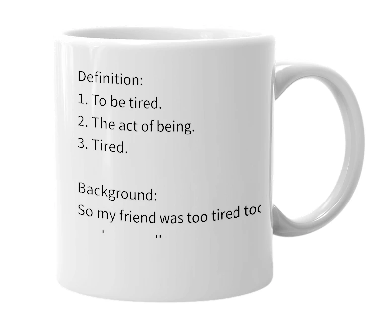 White mug with the definition of 'eohf'