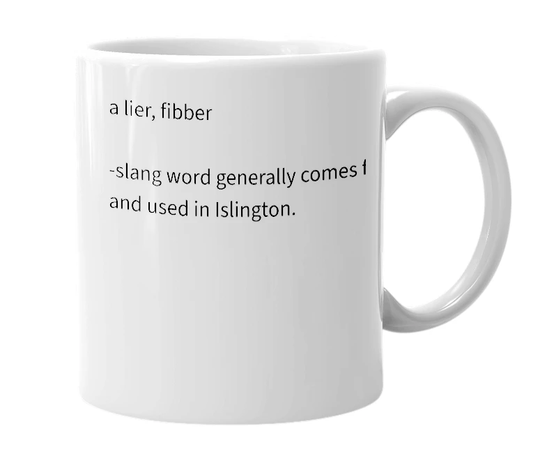 White mug with the definition of 'fanpot'