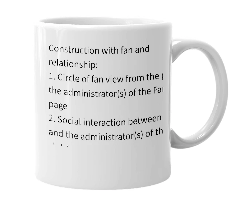 White mug with the definition of 'fanship'