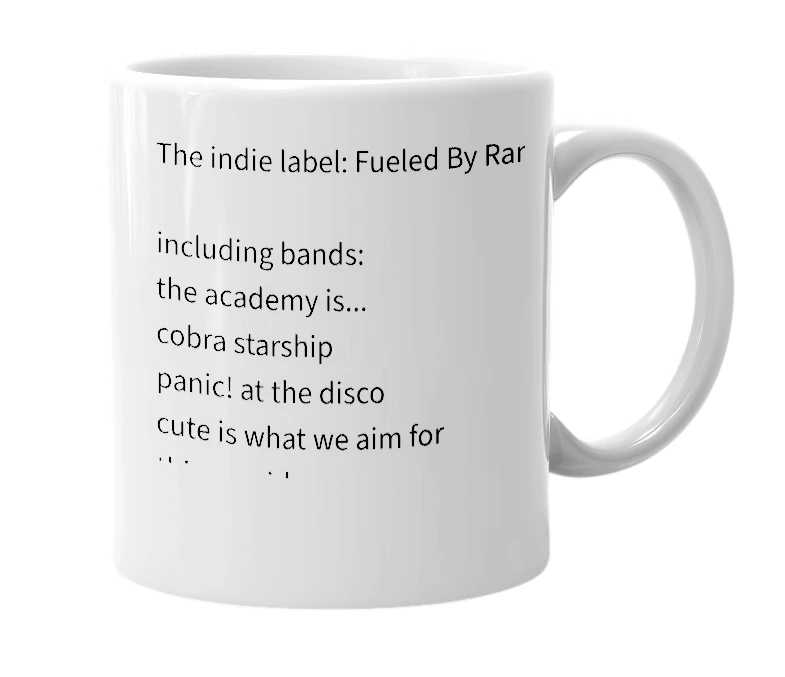 White mug with the definition of 'fbr'