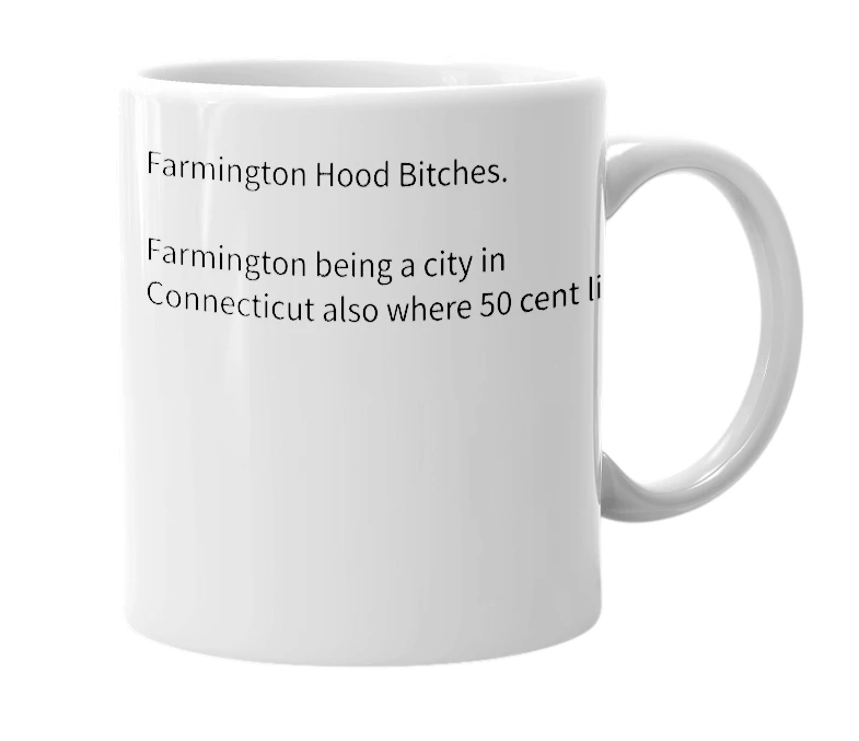 White mug with the definition of 'fhb'