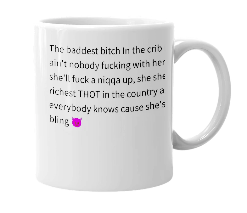White mug with the definition of 'fo'landra'