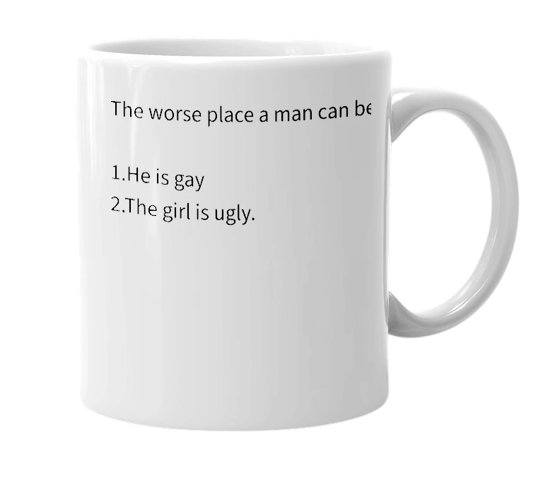 White mug with the definition of 'friend zone'