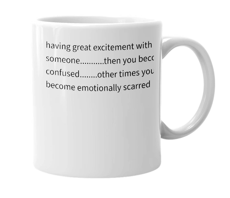 White mug with the definition of 'funnialiopalicious'